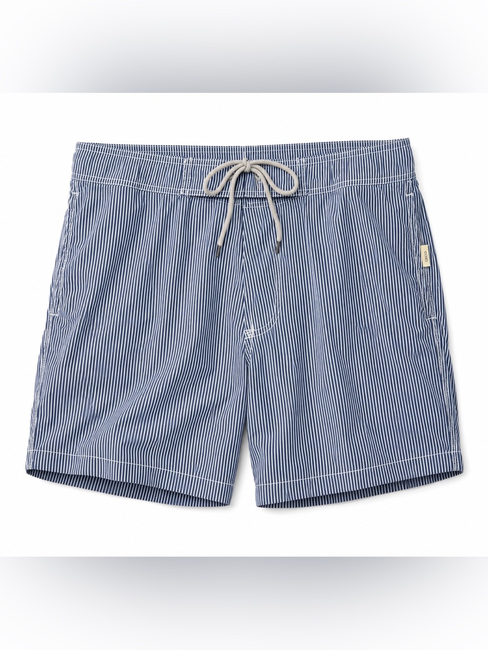 Onia Swim Shorts Alek 8" Trunks Striped Blue Zip Woven in Spain Mens Size 38